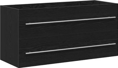 Produktbild von vidaXL Waschbeckenunterschrank Schwarz Eichen-Optik 100x38,5x48 cm
