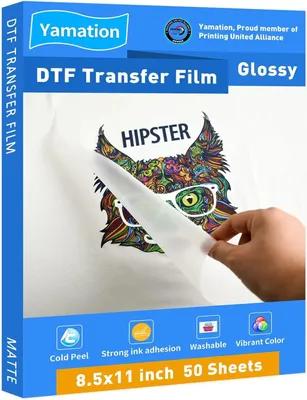 Produktbild von DTF-Transferfolie, glänzend, 50 Bögen, 8.5" x 28.5"