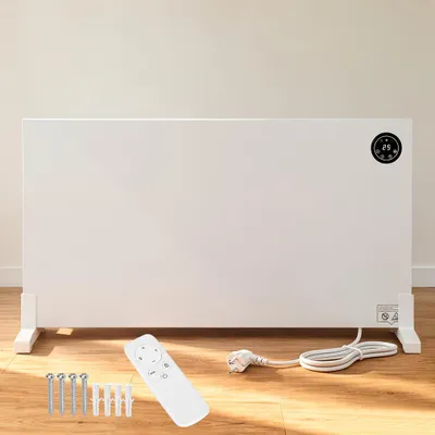 Image de Eikuavons, radiateur infrarouge 1000W, chauffage électrique avec application Wi-Fi, thermostat, télécommande, modèle mural et sur pied, couleur blanche