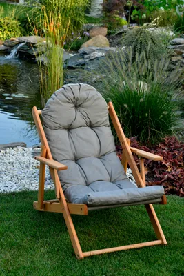 Immagine prodotto di AMPO Lettino prendisole in legno, sedia da giardino, lettino da giardino in legno, cuscini da giardino, cuscini imbottiti