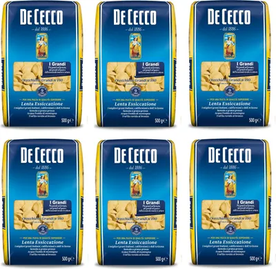 Produktbild von 6x De Cecco Orecchiette Grandi n°190 Hartweizengrieß Pasta 500g