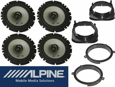 Produktbild von Alpine passend für Mercedes Benz W202 C Klasse Komplett Lautsprecher Boxen Set Vorn Hinten