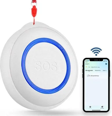 Productafbeelding van Gologi Slim Persoonlijk alarmsysteem - Paniekknoop - Senioren alarm - Alarminstallaties - Noodknop voor senioren - WiFi - Afstandsbediening via app