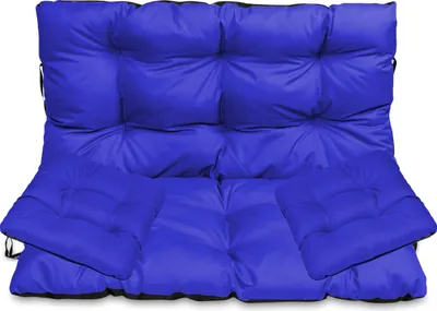 Produktbild von Sitzkissen Bankkissen Bankauflage - 140x50 cm und Rückenlehne 140x60 cm mit 2er 45x45 cm Stuhlkissen Set - Outdoor und Indoor - Blau