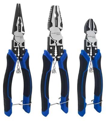 3-teiliges Zangen-Set, Spitzzange, Kombinationszange, Seitenschneider