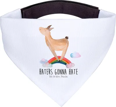 Produktbild von Mr. & Mrs. Panda Hunde Halstuch Lama Regenbogen - Weiß - Geschenk, Hund, Hobby, Lamas, Tuch, Hundehalstuch, Für, Freiheit, Selbstständig