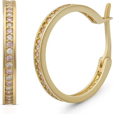 Produktbild von SuzanGold Goldcreolen Damen Echtgold Pink Creolen 375 Gelbgold