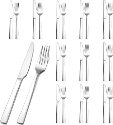 Produktbild von Herogo 24-teiliges Edelstahl Steakbesteck Set für 12 Personen