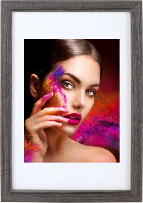 Produktbild von Holz Bilderrahmen Lifestyle Plexi Foto Rahmen Collage Wanddeko Poster HR-25 - Farbe: Grau | Format: 13x18
