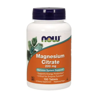 Produktbild von NOW Foods Cytrynian Magnezu 200 mg 100 tabletek