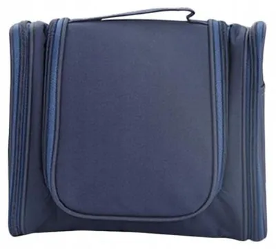Produktbild von Geräumige faltbare Kulturtasche mit Haken marineblau