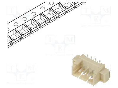 Obrázek produktu pro 3x zásuvka 250V, pin: 4, 1,25 mm, pro připojení vodičů, proud 1A, model 125SH-B-04-TS--T/R, značka Signt