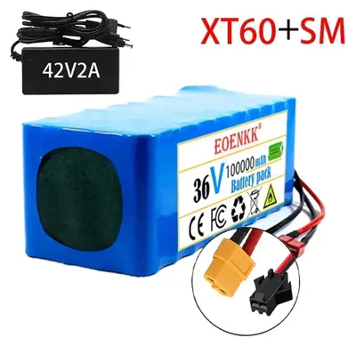 Image de Batterie pour vélo électrique - 42V 100Ah, batterie lithium-ion 10S4P - Avec système de gestion de batterie (BMS) - Pour vélos électriques et scooters - Connecteur XT60-SM