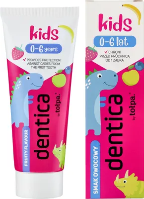 Image de TOŁPA Dentica Kids 0-6 : dentifrice aux fruits anti-caries pour enfants, 50 ml