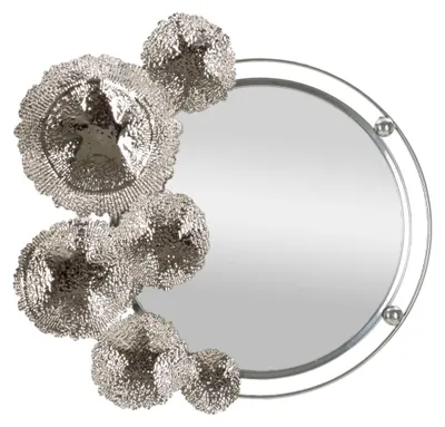 Obrázek produktu pro FURNLUX Nástěnné zrcadlo Kandi Silver 85cm / Hlavní barva: stříbrná / Rozměry: 85 x 81 x 7 cm
