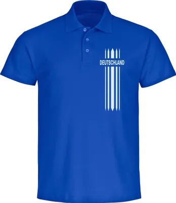 Produktbild von multifanshop Poloshirt - Deutschland - Streifen, blau, Größe S