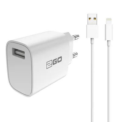Produktbild von 2GO Ladegerät 10,5W 1x USB-A inkl. Lightning Kabel - weiß