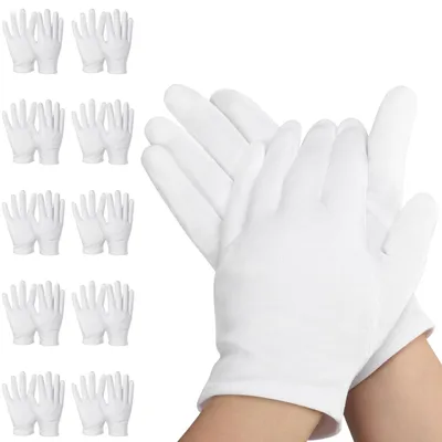 Produktbild von Baumwollhandschuhe – 20 Stück (10 Paar) weiße Arbeitshandschuhe – Größe S, 20 cm – weiße Baumwollhandschuhe – Handcreme – Arbeitshandschuhe für Fahrer und Rezeptionisten