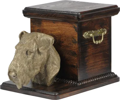 Image de Airedale Terrier - Urne funéraire pour chien avec statuette, urne élégante pour chien, urne exceptionnelle avec buste de chien de la marque Art-Dog.