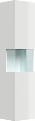 Produktbild von Badezimmer Hochschrank "Limes 150cm" Glaselement Weiß Hochglanz