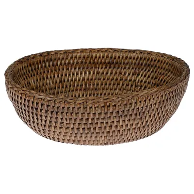 Produktbild von Brötchenkorb / Brotkorb klein geflochten aus Rattan, oval, handgefertigt - 25 x 20 x 8 cm