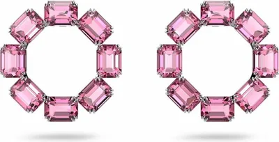 Produktbild von Swarovski Damen Ohrringe Millenia Kreolen Oktagon-Schliff, Rosa, Rhodiniert 5614296