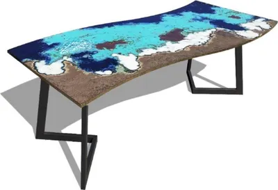 Produktbild von Casa Padrino Luxus Esstisch Mehrfarbig / Schwarz 170 x 80 x H. 74 cm - Moderner Küchentisch mit gebogener Lavastein Tischplatte und Edelstahl Gestell - Esszimmmer Möbel - Luxus Qualität