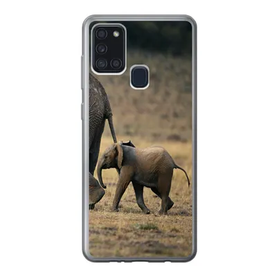 Produktbild von MuchoWow® Handyhülle Schutzhülle Hülle für Samsung Galaxy A21s Elefant - Tiere - Savanne - Natur Silikon Softcase Handy Hülle - Hartschale