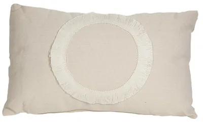 Productafbeelding van Wit kussen met franjes, polyester