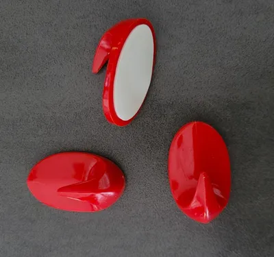 Produktbild von 1 Packung 3er Set Klebehaken Rot selbstklebend Bad Küche Handtuchhaken