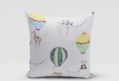 Produktbild von SCHÖNER LEBEN. Kissenhülle Lamarama Lamas, Pandas und Heißluftballons Größe 50x50cm (HxB) 50x50cm (HxB) Größe