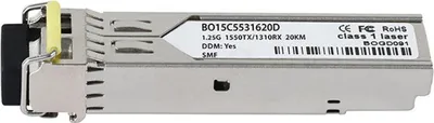 Immagine prodotto di Kompatibler Cisco iGLC-BX20-D Ricetrasmettitore SFP BlueOptics© BO15C5531620D, LC-Simplex, 1000BASE-BX-D, fibra monomodale, TX1550nm/RX1310nm, 20KM, DDM, 0°C/+70°C (iGLC-BX20-D-BO)