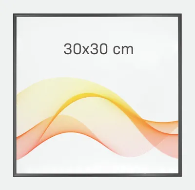 Produktbild von RAWWEST.BIS Alu Bilderrahmen 30x30 cm Schnelle Montage Kunstglas Plexi Rahmen für Bilder und Poster, Anthrazit