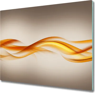 Produktbild von Glas Herdabdeckplatte 60x52 cm Spritzschutz Glasabdeckplatte Schneidebrett Wellen Abstraktion
