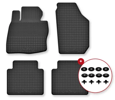 Produktbild von Gummi-Fußmatten für Honda Jazz III 2011-2014 (Schrägheck) – 4-tlg, Schwarz, Semi-Universal, angepasst – Wielganizator Semi-Universal
