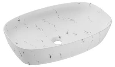 Zdjęcie produktu dla Umywalka Nablatowa Ceramiczna 60X38 Cm Biały Mat Owalna