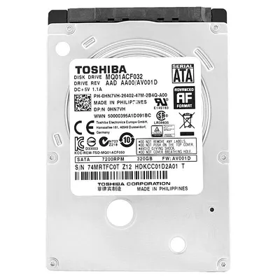 Produktbild von Toshiba 320GB MQ01ACF, 320 GB, 7200 RPM, 16 MB, 2.5", Serial ATA III