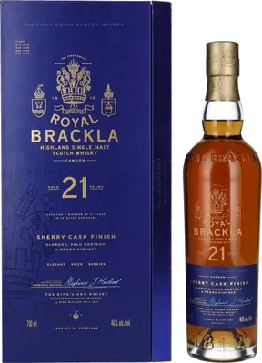 Image de Royal Brackla 21 Years Old Sherry Cask Finish Highland Single Malt 46% Vol. 0,7l en boîte cadeau