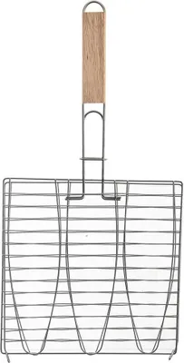 Image de Double grill avec poignée en caoutchouc pour griller parfaitement le poisson