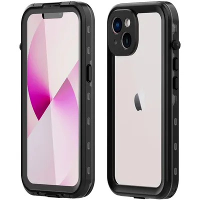 Obrázek produktu pro Vodotěsné pouzdro pro iPhone 14, prachotěsné a sněhotěsné, IP68 kompletní ochranné pouzdro s integrovanou ochrannou fólií na displej černé