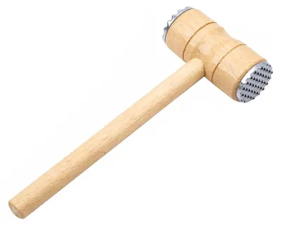 Fleischklopfer aus massivem Holz, doppelseitig, schwer