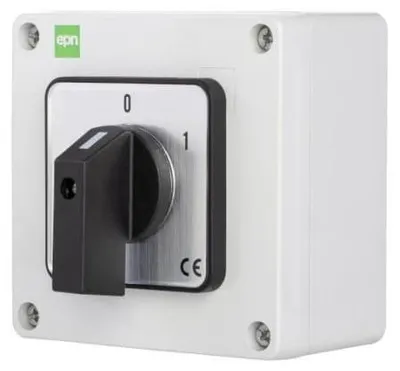 Image de Commutateur à came 16A/3P 0-1 en boîtier IP65 gris 105x105x66 6160-00