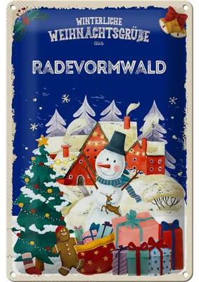 Produktbild von Blechschild Weihnachtsgrüße RADEVORMWALD 20x30cm