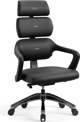 Produktbild von Diablo V-Modular Bürostuhl Schreibtischstuhl Chefsessel Ergonomisch Abnehmbare Kopfstütze Kunstleder, Schwarz