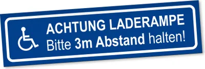 Produktbild von PantherPixel Achtung Laderampe Magnetschild Auto 3m Abstand halten Magnetfolie Geschenkidee 45 x 12 cm STANDARDFARBFOLIEN