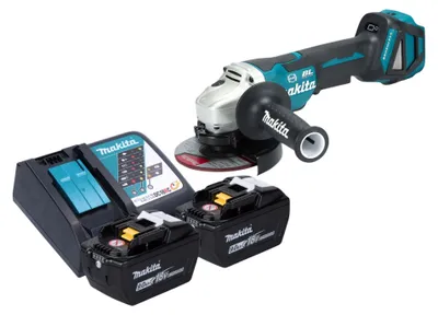 Produktbild von Makita DGA 517 Z Akku Winkelschleifer 18 V 125 mm Brushless + 2x Akku 9,0 Ah + Ladegerät
