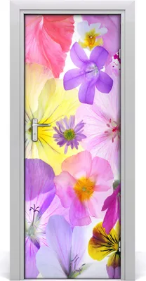 Produktbild von Tulup Türaufkleber 75x205 cm Dekorative Aufkleber Selbstklebend Wasserdichte Tapete Abnehmbar Schlafzimmer Wohnzimmer Wohnkultur - Furnier Wandaufkleber bunte Blumen