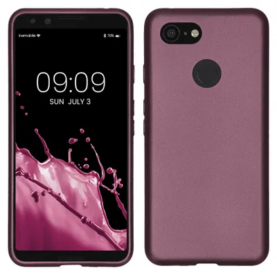 Produktbild von kwmobile Handyhülle für Google Pixel 3 Hülle - Silikon Case metallisch schimmernd - Schutzhülle Cover - Metallic Lavendel