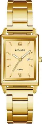 Produktbild von Damen Metallarmband Quadratisch Elegant Analog Quarz Armbanduhr Business Casual mit Rechteckigem Muschel Zifferblatt und Legierungsarmband