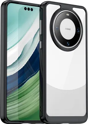 Produktbild von Schutzhülle für Huawei Mate 60 Pro Klar Rückseite Stoßfeste TPU Silikon Bumper Hülle Schwarz
